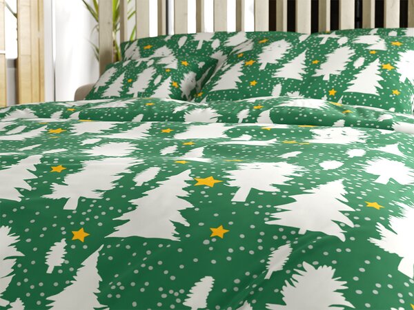 Pamučna posteljina EVERGREEN DREAMS zelena Dimenzije posteljine: 70 x 90 cm | 140 x 200 cm