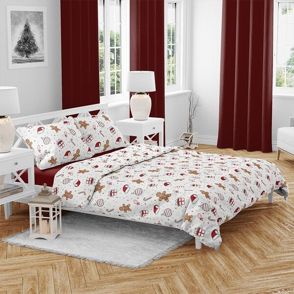 Pamučna posteljina GINGER JOY bijela Dimenzije posteljine: 70 x 90 cm | 140 x 200 cm