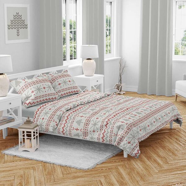 Pamučna posteljina NORDIC JOY bijela Dimenzije posteljine: 70 x 90 cm | 140 x 200 cm