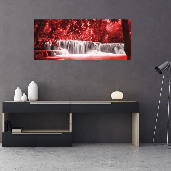 Slika - Vodopad, crvena (120x50 cm)