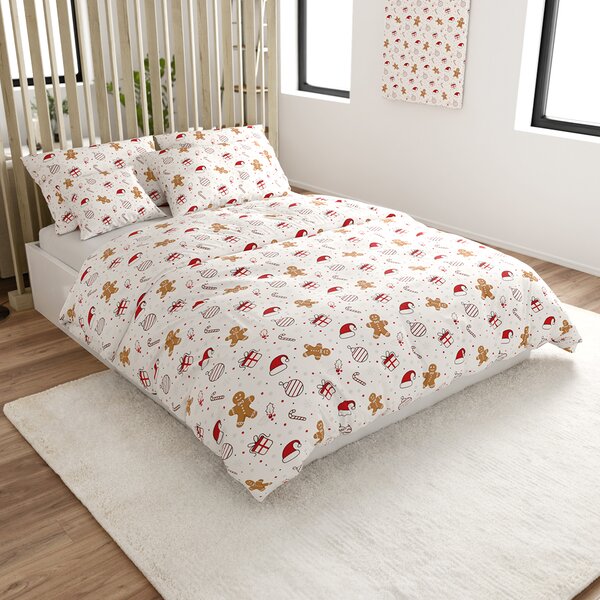 Pamučna posteljina GINGER JOY bijela Dimenzije posteljine: 70 x 90 cm | 140 x 200 cm