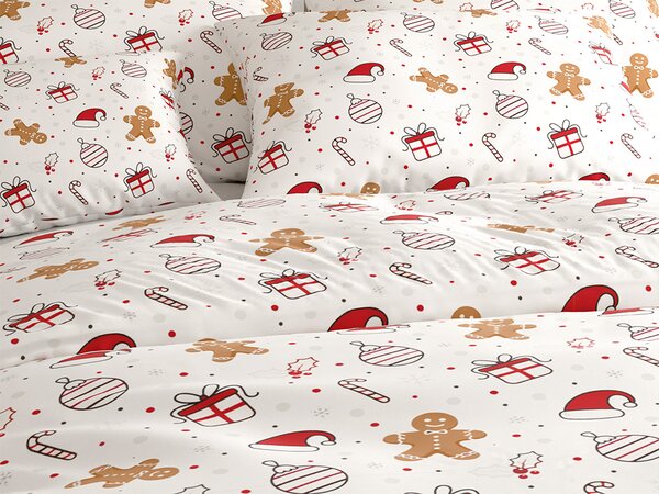 Pamučna posteljina GINGER JOY bijela Dimenzije posteljine: 70 x 90 cm | 140 x 200 cm