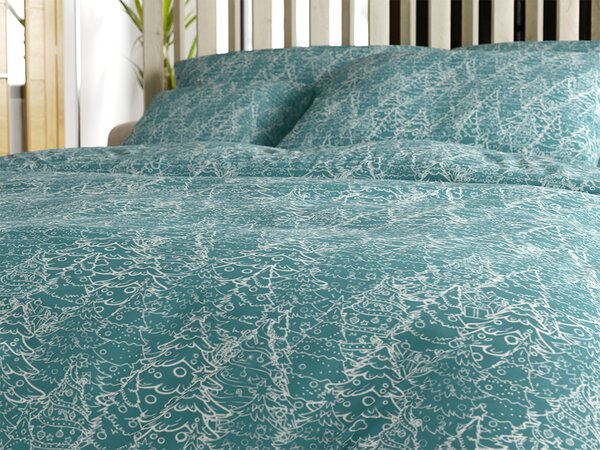 Pamučna posteljina FROSTLINE modrozelena Dimenzije posteljine: 70 x 90 cm | 140 x 200 cm