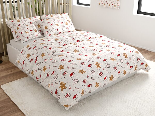 Pamučna posteljina GINGER JOY bijela Dimenzije posteljine: 70 x 90 cm | 140 x 200 cm