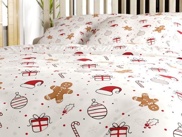 Pamučna posteljina GINGER JOY bijela Dimenzije posteljine: 70 x 90 cm | 140 x 200 cm