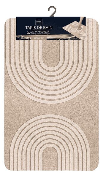 Svjetlo smeđa kupaonska prostirka 50x80 cm Adriel – douceur d'intérieur