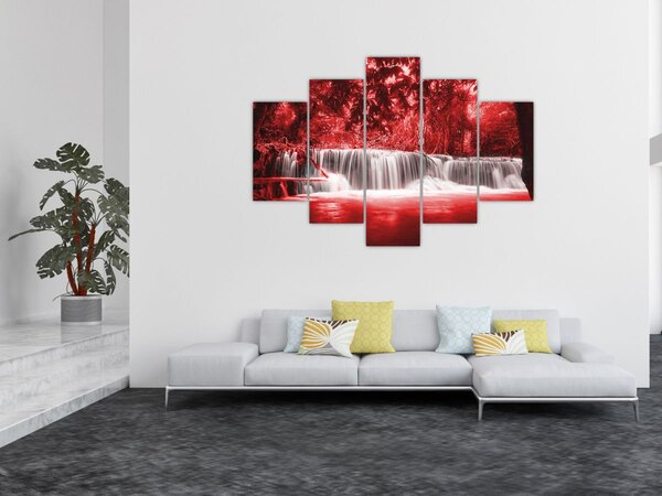Slika - Vodopad, crvena (150x105 cm)