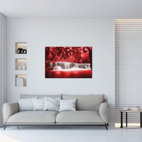 Slika - Vodopad, crvena (90x60 cm)