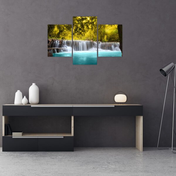 Slika - Vodopad, sa svijetlim bojama (90x60 cm)