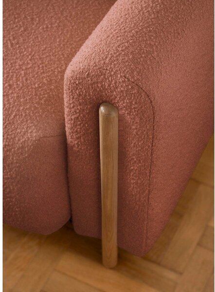 Sklopiva/s prostorom za odlaganje sofa od bouclé tkanine boja terakote 244 cm Arcadova – ELTAP