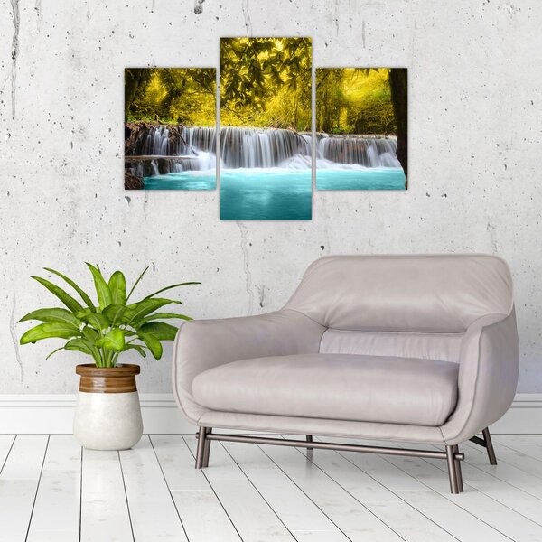 Slika - Vodopad, sa svijetlim bojama (90x60 cm)