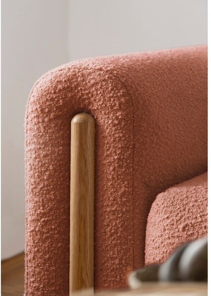 Sklopiva/s prostorom za odlaganje sofa od bouclé tkanine boja terakote 244 cm Arcadova – ELTAP