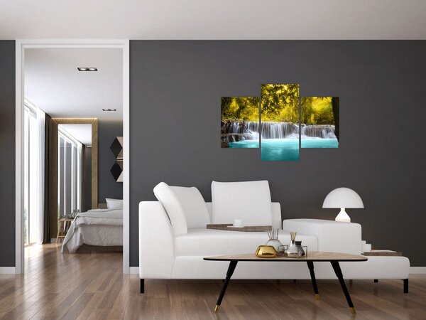 Slika - Vodopad, sa svijetlim bojama (90x60 cm)