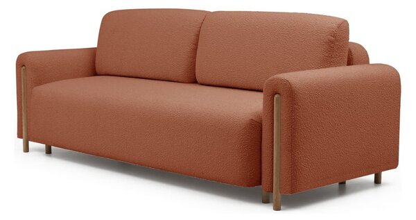 Sklopiva/s prostorom za odlaganje sofa od bouclé tkanine boja terakote 244 cm Arcadova – ELTAP