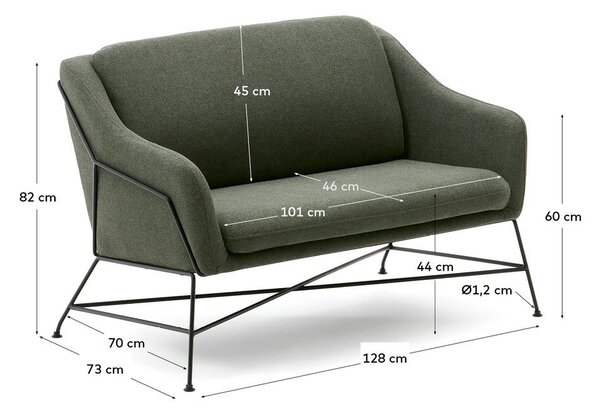 Zelena sofa 128 cm Brida – Kave Home