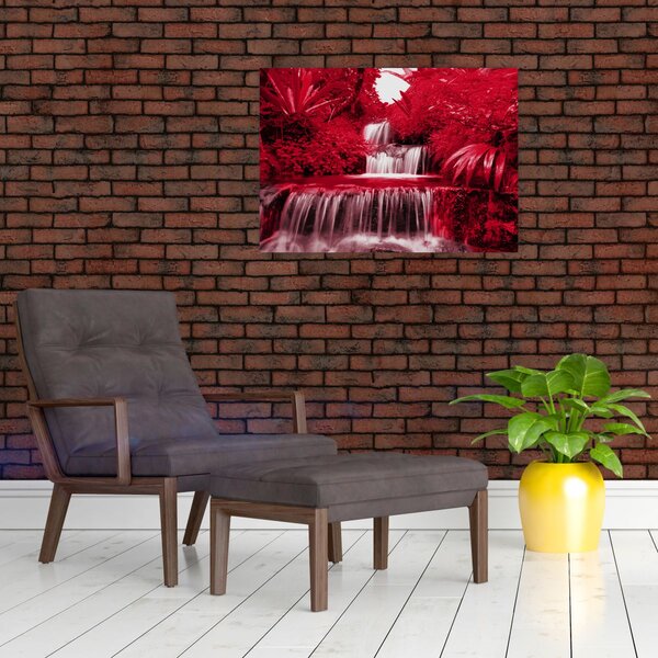 Slika - Indonezijski vodopadi u crvenoj boji (70x50 cm)
