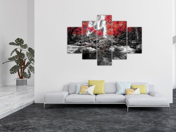 Slika - Slapovi u jesenskom pejzažu (150x105 cm)