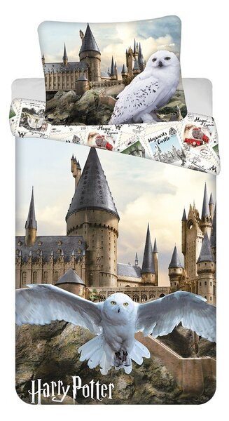 Pamučna dječja posteljina za krevet za jednu osobu 140x200 cm Harry Potter "Hedwig" – Jerry Fabrics