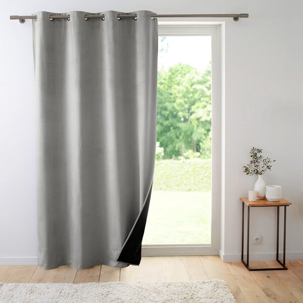 Siva termo izolacijska zavjesa od samta 140x260 cm Polarchic – douceur d'intérieur