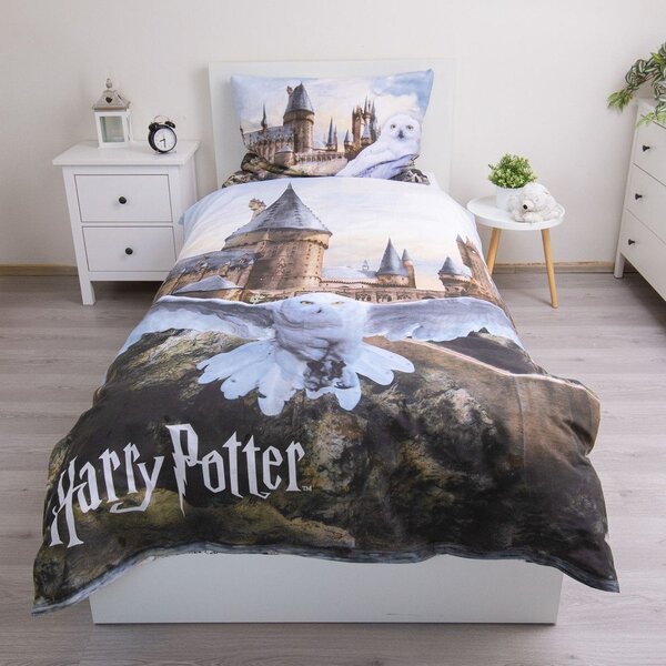 Pamučna dječja posteljina za krevet za jednu osobu 140x200 cm Harry Potter "Hedwig" – Jerry Fabrics