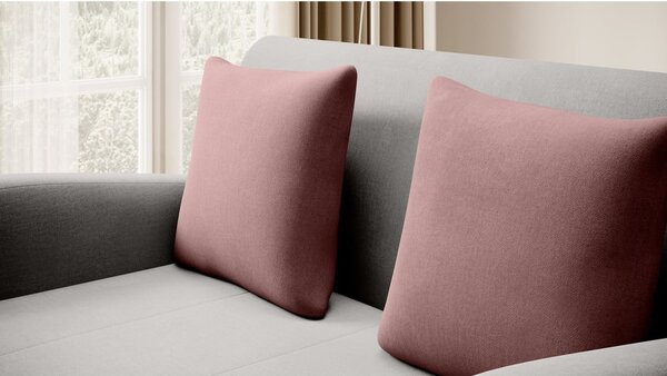 Ružičasta/svijetlo siva baršunasti sklopiva sofa 130 cm Ario – ELTAP