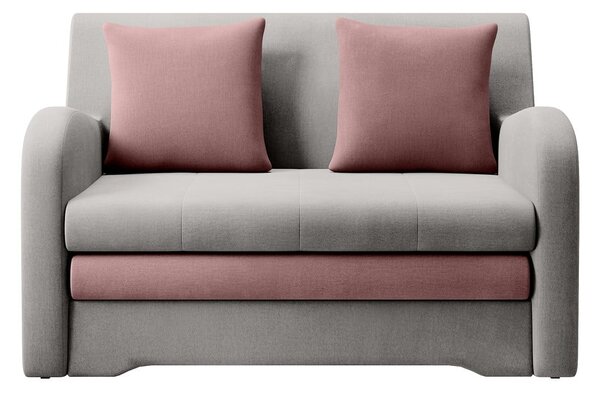 Ružičasta/svijetlo siva baršunasti sklopiva sofa 130 cm Ario – ELTAP