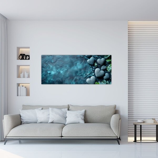 Slika - Kamenje u obliku srca (120x50 cm)