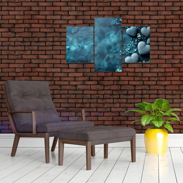 Slika - Kamenje u obliku srca (90x60 cm)