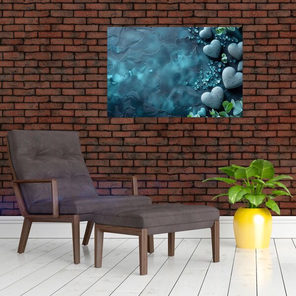 Slika - Kamenje u obliku srca (90x60 cm)