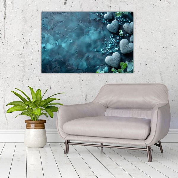 Slika - Kamenje u obliku srca (90x60 cm)