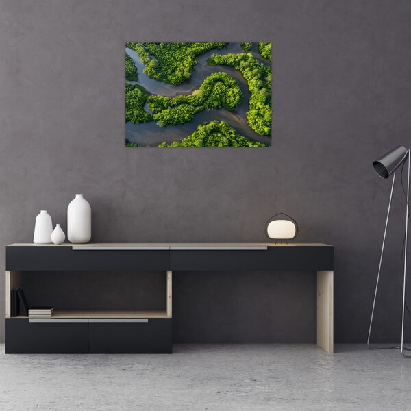 Slika - Šumski krajolik s rijekom (70x50 cm)