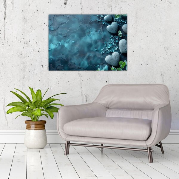 Slika - Kamenje u obliku srca (70x50 cm)