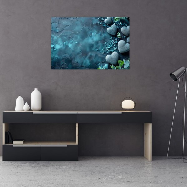 Slika - Kamenje u obliku srca (90x60 cm)