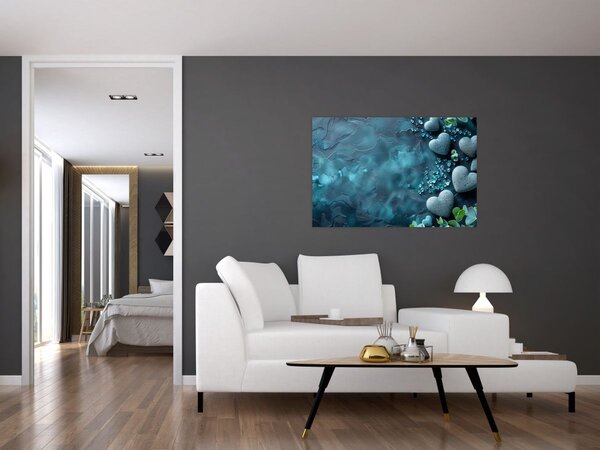 Slika - Kamenje u obliku srca (90x60 cm)