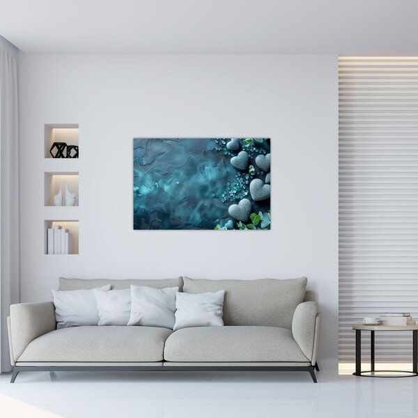Slika - Kamenje u obliku srca (90x60 cm)