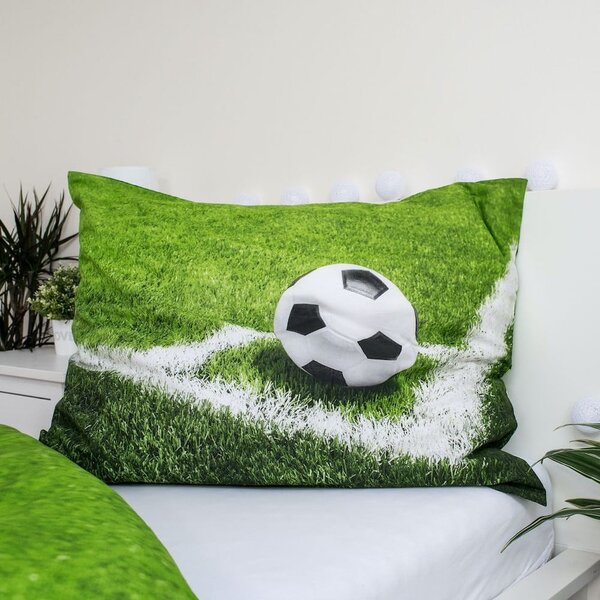 Zelena pamučna dječja posteljina za krevet za jednu osobu 140x200 cm Football – Jerry Fabrics