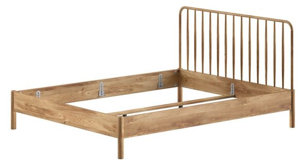 Bračni krevet od punog hrasta bez podnice 160x200 cm u prirodnoj boji Olive Spindle – Vipack