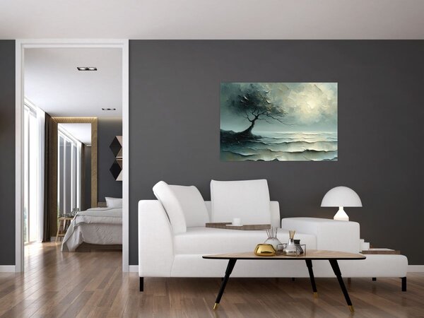 Slika - Uljana slika stabla s oceanom (90x60 cm)