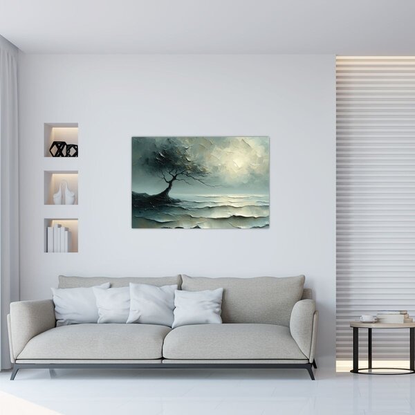 Slika - Uljana slika stabla s oceanom (90x60 cm)