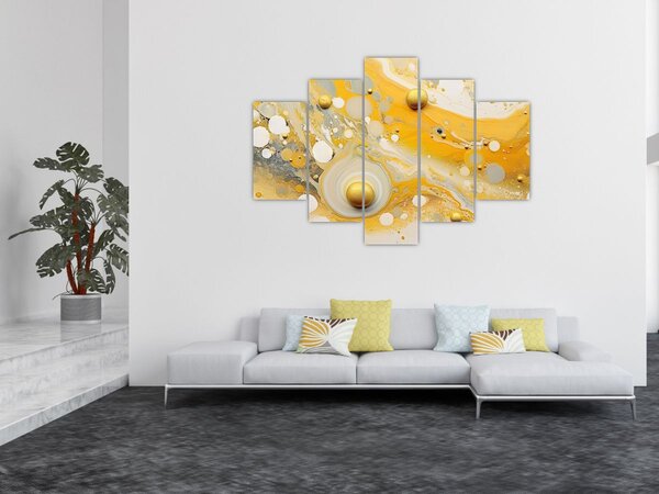 Slika - Apstraktna pozadina sa zlatnim ukrasom (150x105 cm)