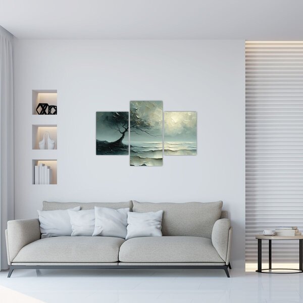 Slika - Uljana slika stabla s oceanom (90x60 cm)