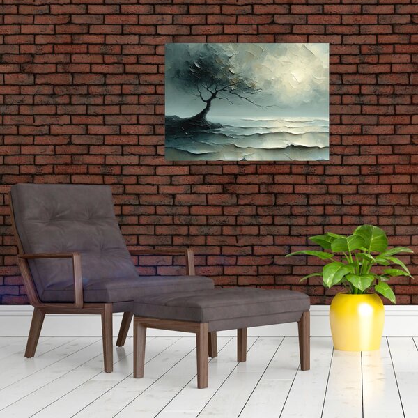 Slika - Uljana slika stabla s oceanom (70x50 cm)