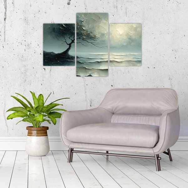Slika - Uljana slika stabla s oceanom (90x60 cm)