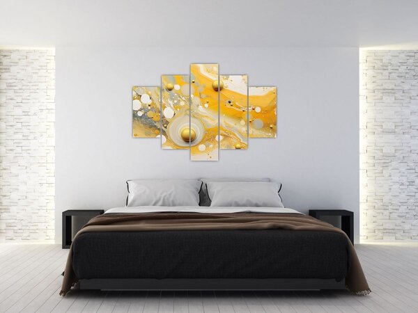 Slika - Apstraktna pozadina sa zlatnim ukrasom (150x105 cm)