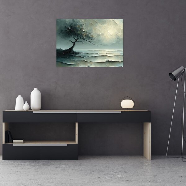 Slika - Uljana slika stabla s oceanom (70x50 cm)