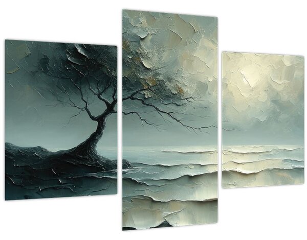 Slika - Uljana slika stabla s oceanom (90x60 cm)