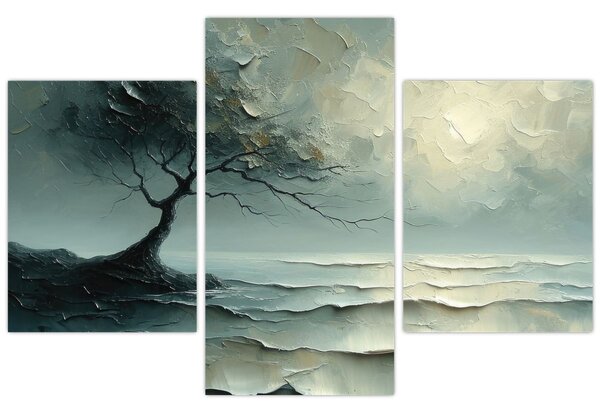 Slika - Uljana slika stabla s oceanom (90x60 cm)