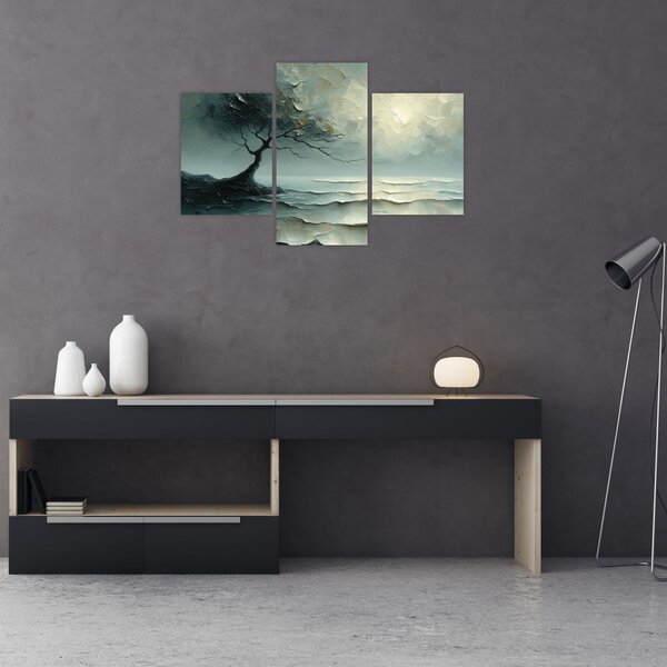 Slika - Uljana slika stabla s oceanom (90x60 cm)