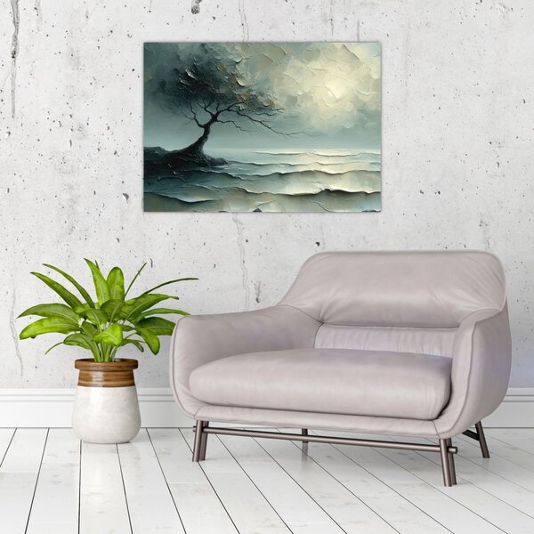 Slika - Uljana slika stabla s oceanom (70x50 cm)
