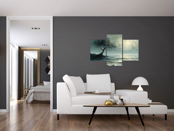 Slika - Uljana slika stabla s oceanom (90x60 cm)